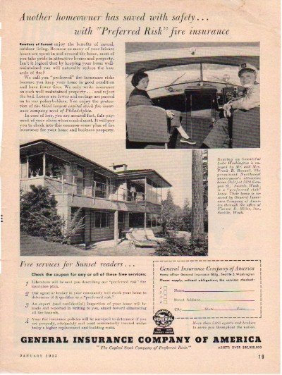 1953 General Insurance Company of America Ad