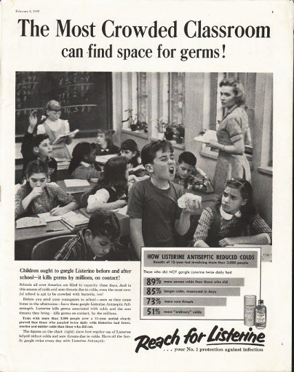 1958 Listerine Ad "Crowded Classroom"