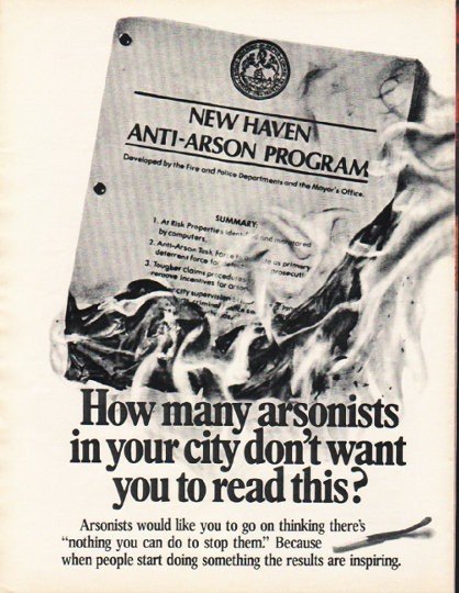 1980 Aetna Life & Casualty Ad "How many arsonists"