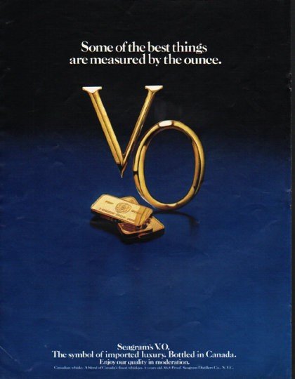 1980 Seagram's V.O. Ad "best things"