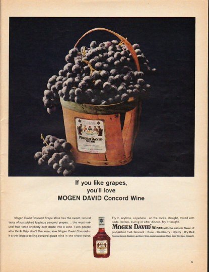 1965 Mogen David Wines Ad "If you like grapes"