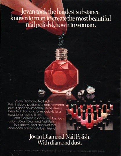 1980 Jovan Diamond Nail Polish Ad "diamond dust"