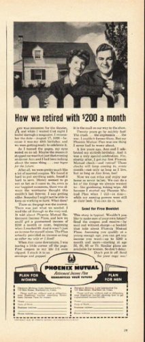 1948 Phoenix Mutual Life Insurance Ad "How we retired"