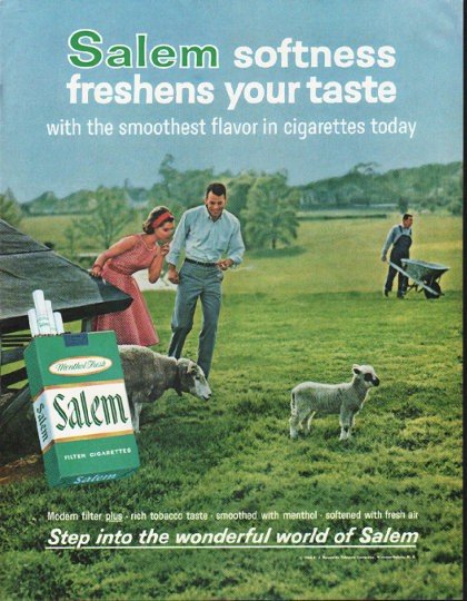 1964 Salem Cigarettes Ad "freshens your taste"