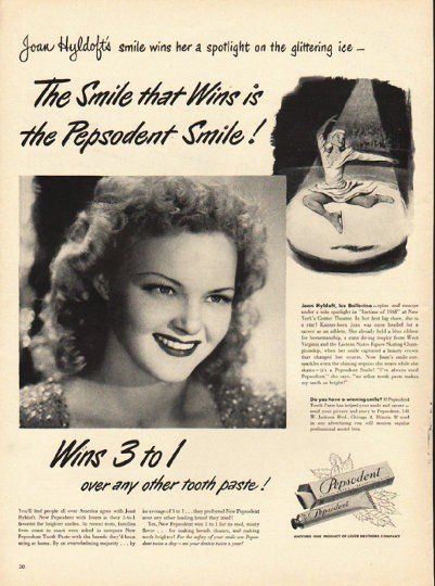 1948 Pepsodent Tooth Paste Ad "The Smile that Wins"