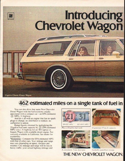 1980 Chevrolet Wagon Ad "diesel power" ~ (model year 1980)