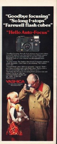 1980 Yashica Camera Ad "Goodbye focusing"