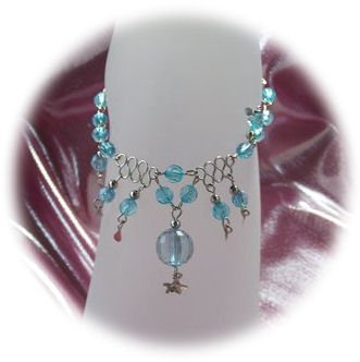 Light Blue Zircon Front Drop Anklet