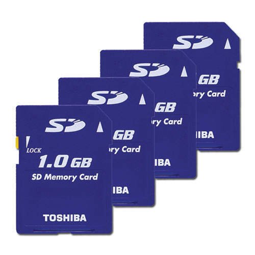 Toshiba 1GB SD Memory Card (Four Cards)