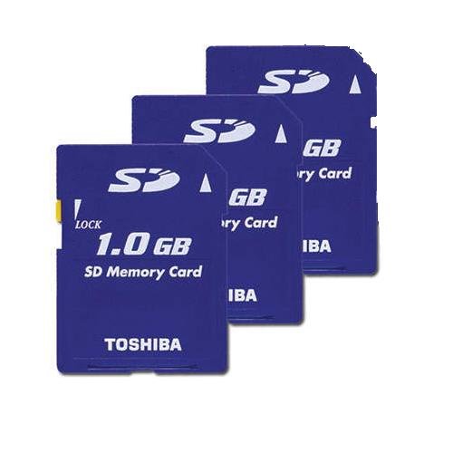 Toshiba 1GB SD Memory Card (Three Cards)
