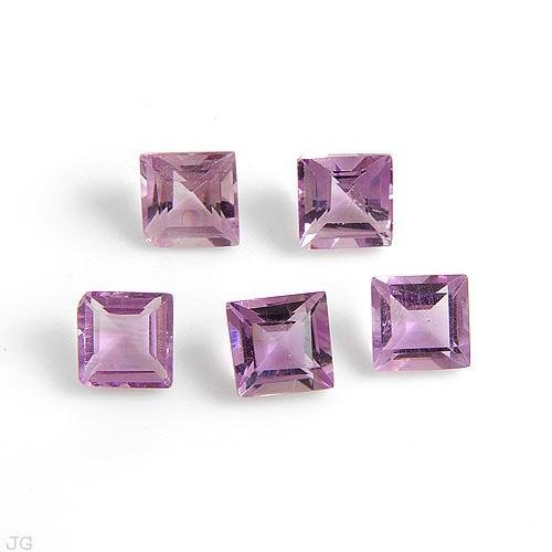 Lot of 5 2.50ctw Genuine Amethyst pricess Cut Gemstones