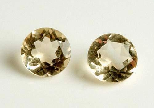 Lot of 2 2.50ctw Genuine Citrine, Round shape 7.00mm