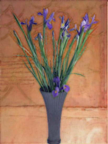 Vase of Purple Irises