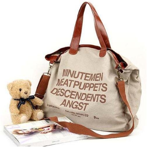 letter Casual Canvas Bag Women's Messenger Bags Handbag