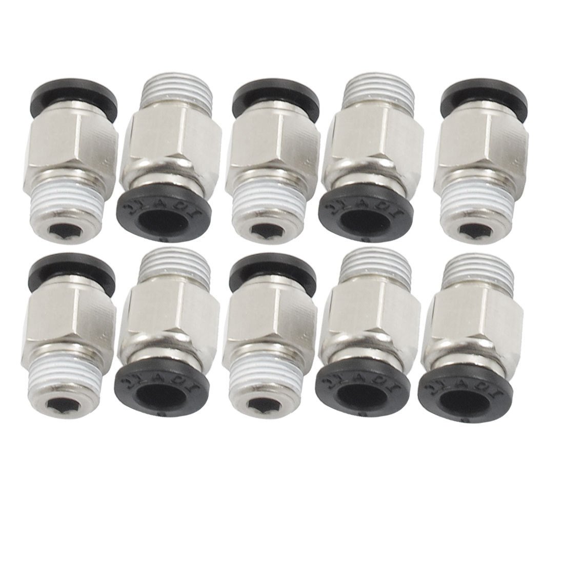 10 x Straight Quick Connectors Pneumatic Fittings 6mm x 1/8" PT Male Thread