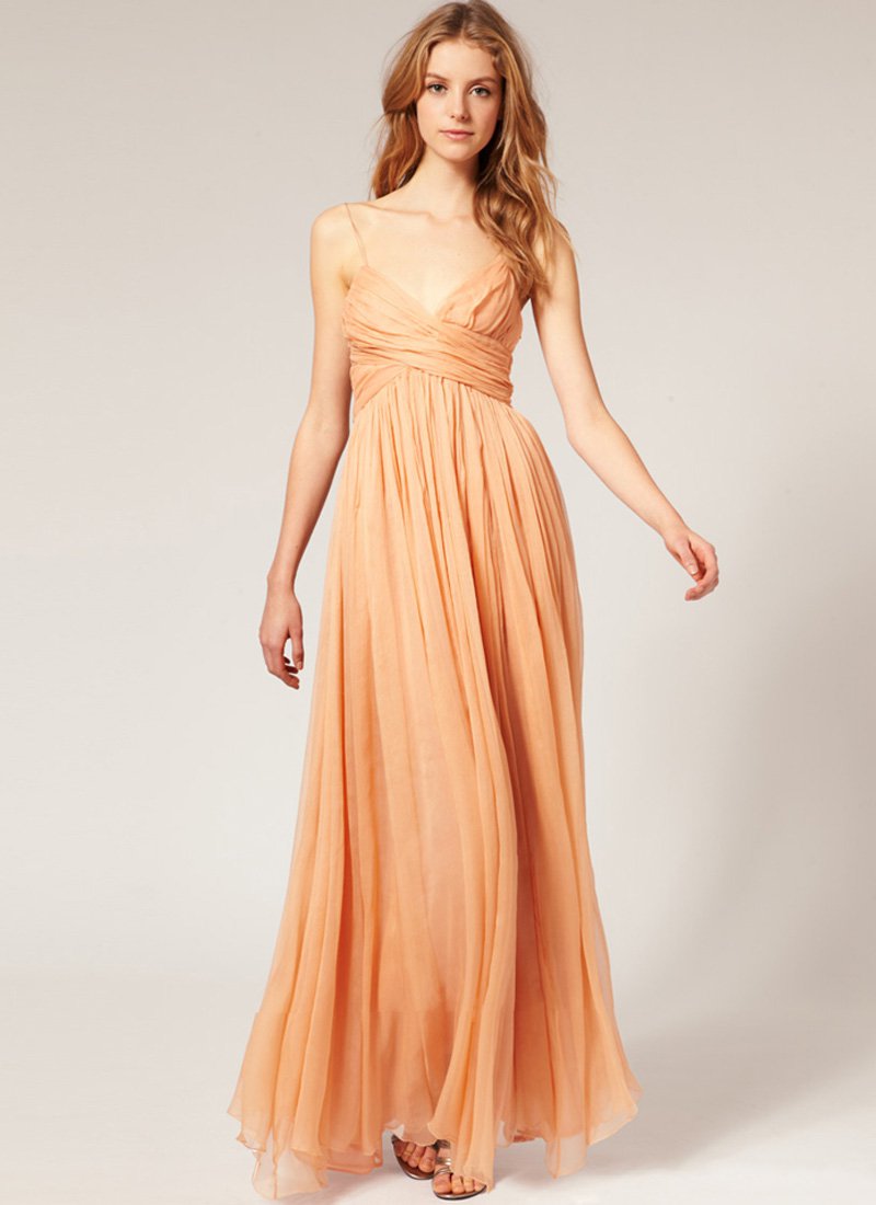 Empire Waist Maxi Dress with Spaghetti Straps RM35