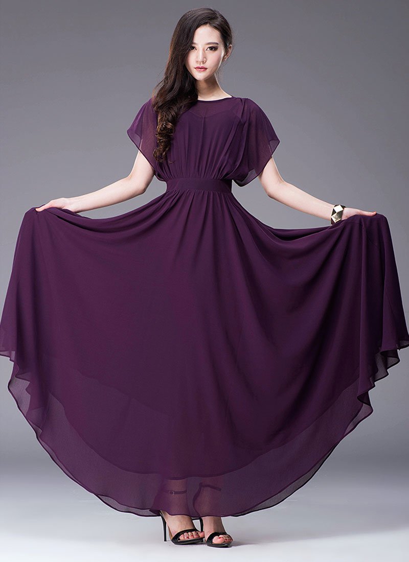 Indigo Maxi Dress with Dolman Sleeves RM435