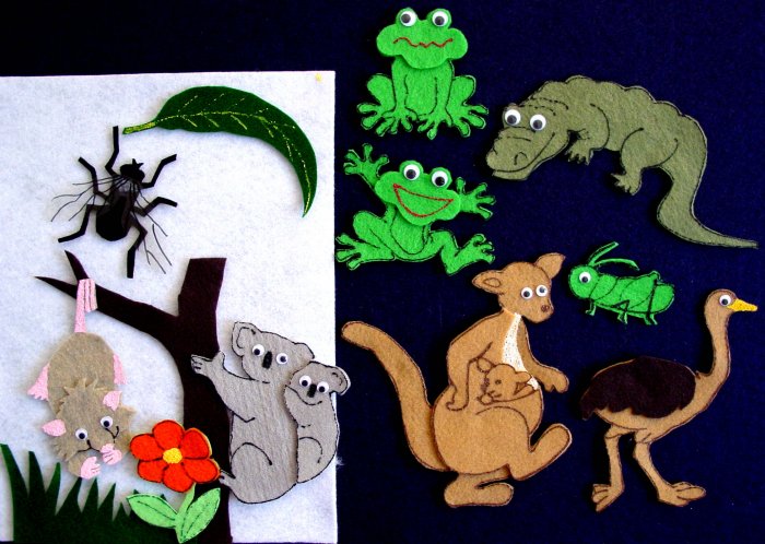 The Big Wide-Mouthed Frog 13-pc flannel felt Story
