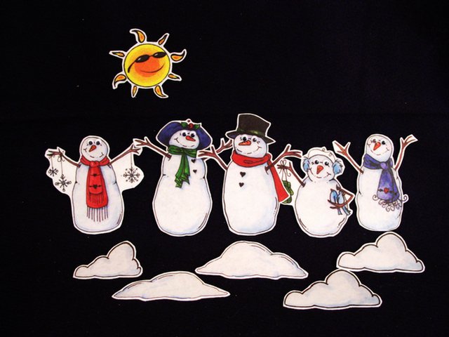 Five Little Snowmen 11-pc Flannel Felt Story