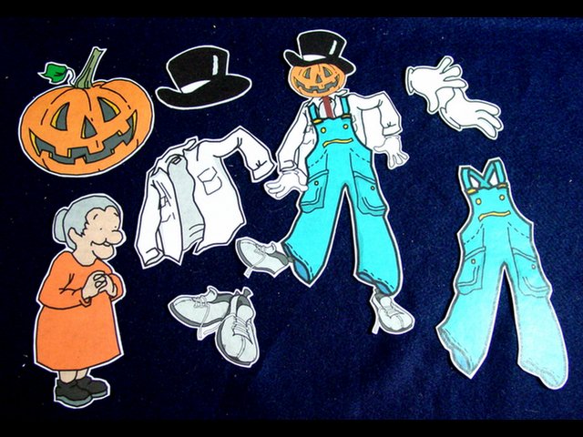 The Little Old Lady Who Was Not Afraid of Anything 8-pc flannel felt set