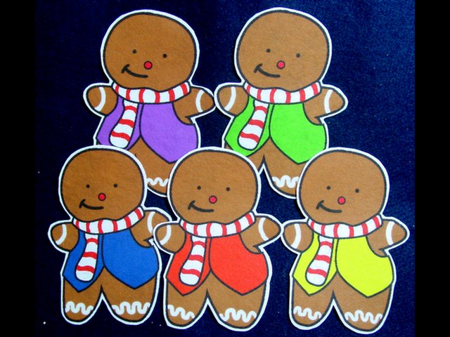 Five Little Gingerbread Men 5-pc Flannel Felt Story