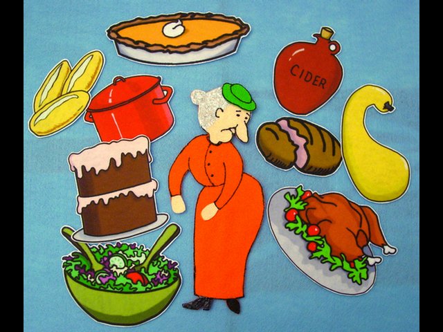 Old Lady Who Swallowed a Pie 10-pc Felt Story