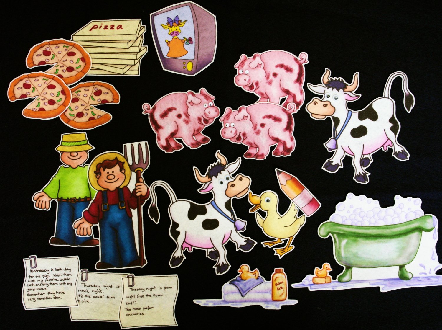 Giggle, Giggle, Quack 19-pc Flannel Felt Story