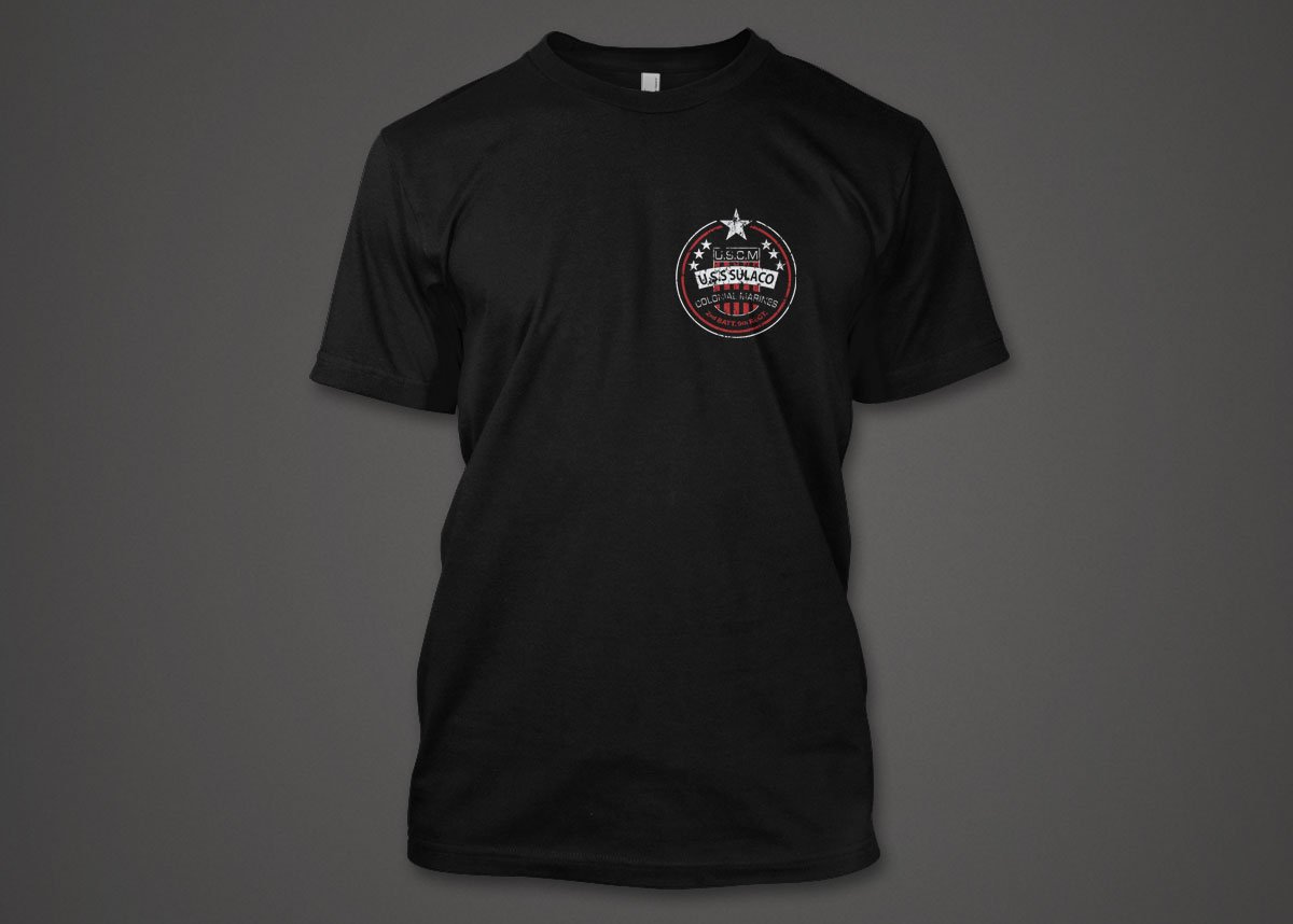 Aliens: Uscm Crest Mens Movie T-Shirt Large Black