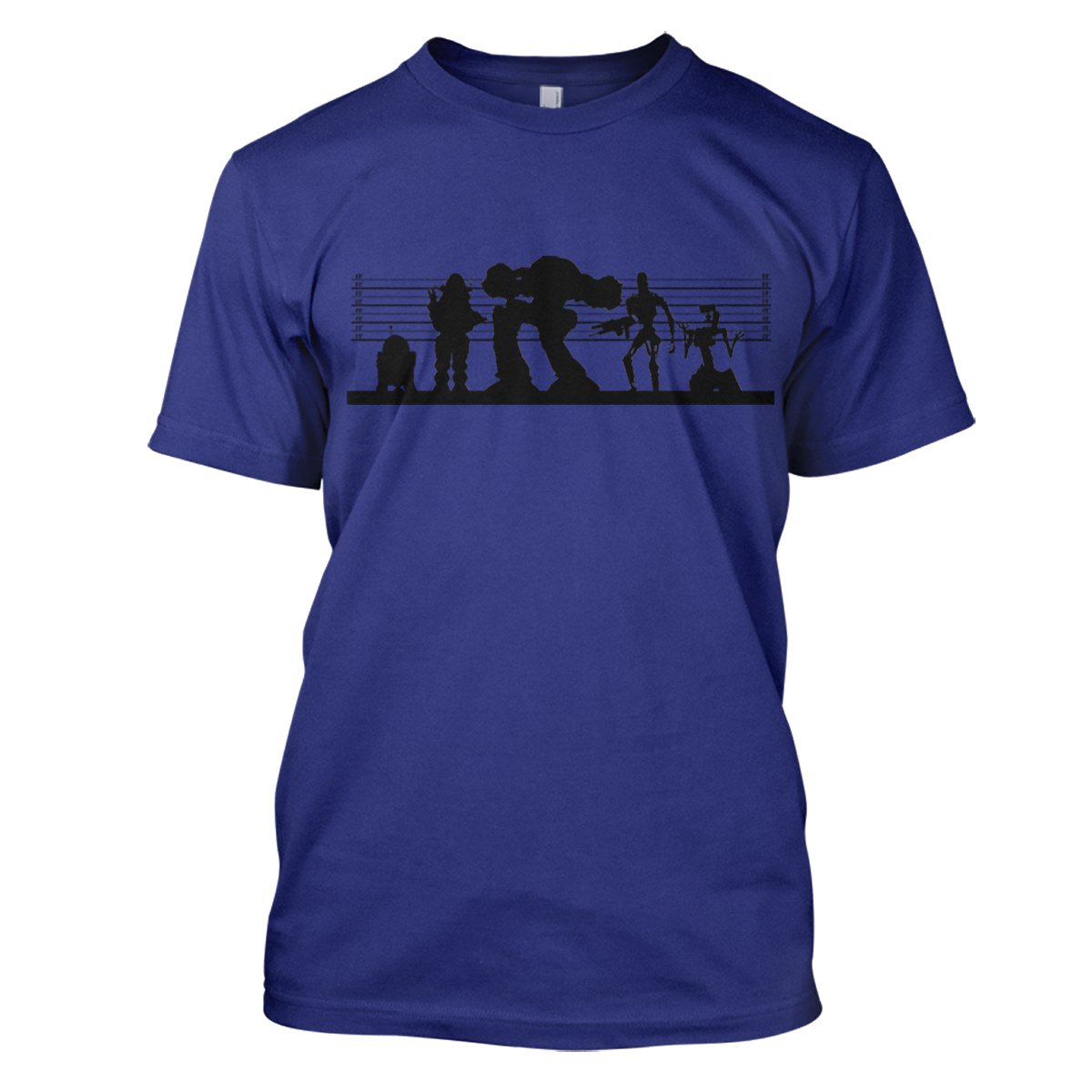 Robot Suspects Mens Movie T-Shirt Large Royal