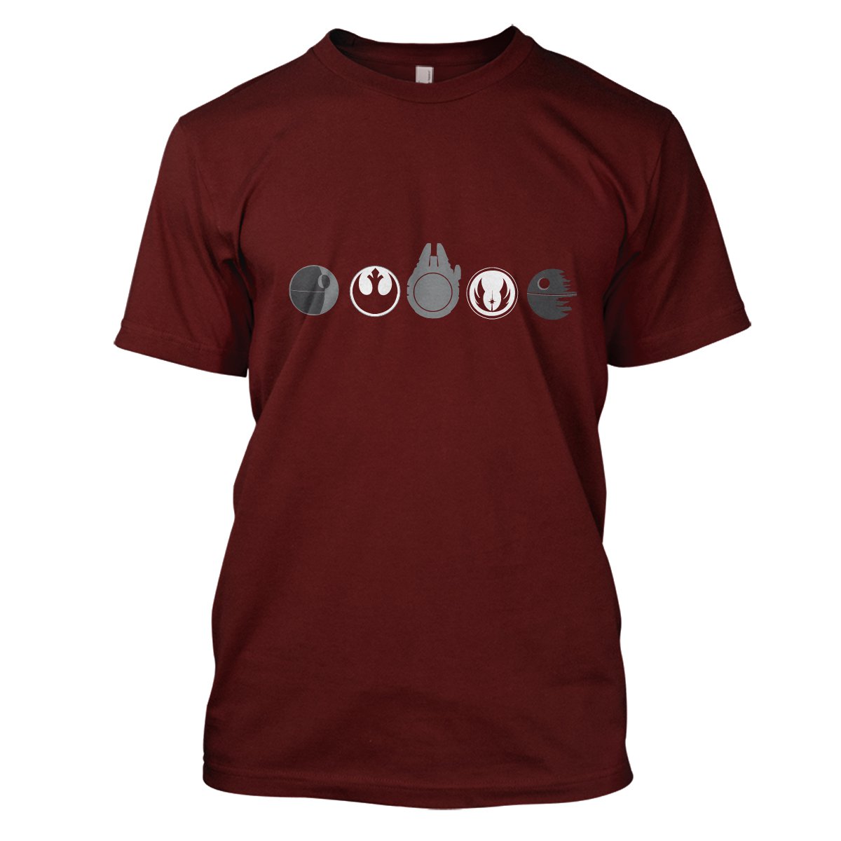 Star Wars: 5 Circles Mens Movie T-Shirt Large Dark Red