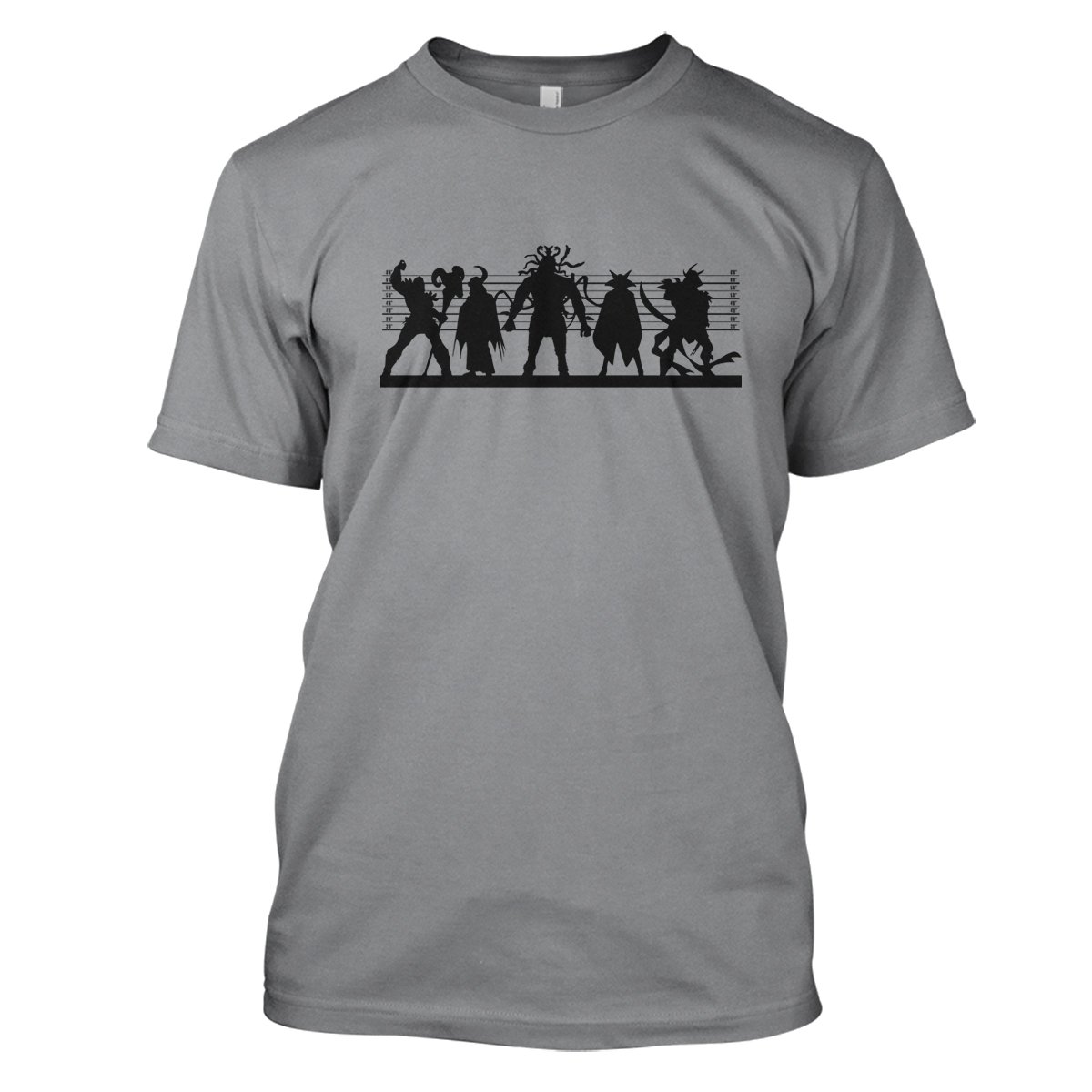 Retro Cartoon Villain Suspects Mens Movie T-Shirt Large Grey