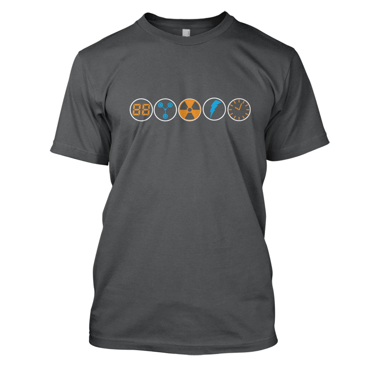 Back To The Future: 5 Circles Mens Movie T-Shirt Large Charcoal