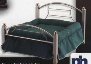 Dog Bed Platinum Frame, Green Cushion