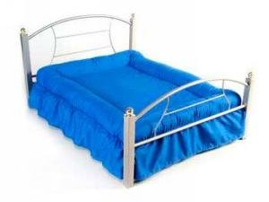 Dog Bed Platinum Frame, Blue Cushion