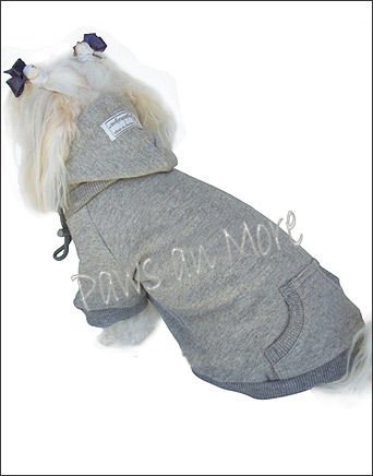 Blank Hooded Dog Sweatshirts_Grey