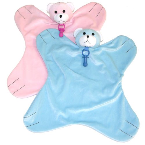 Bear Blankie w/Rubber Pacifier 15 x 15
