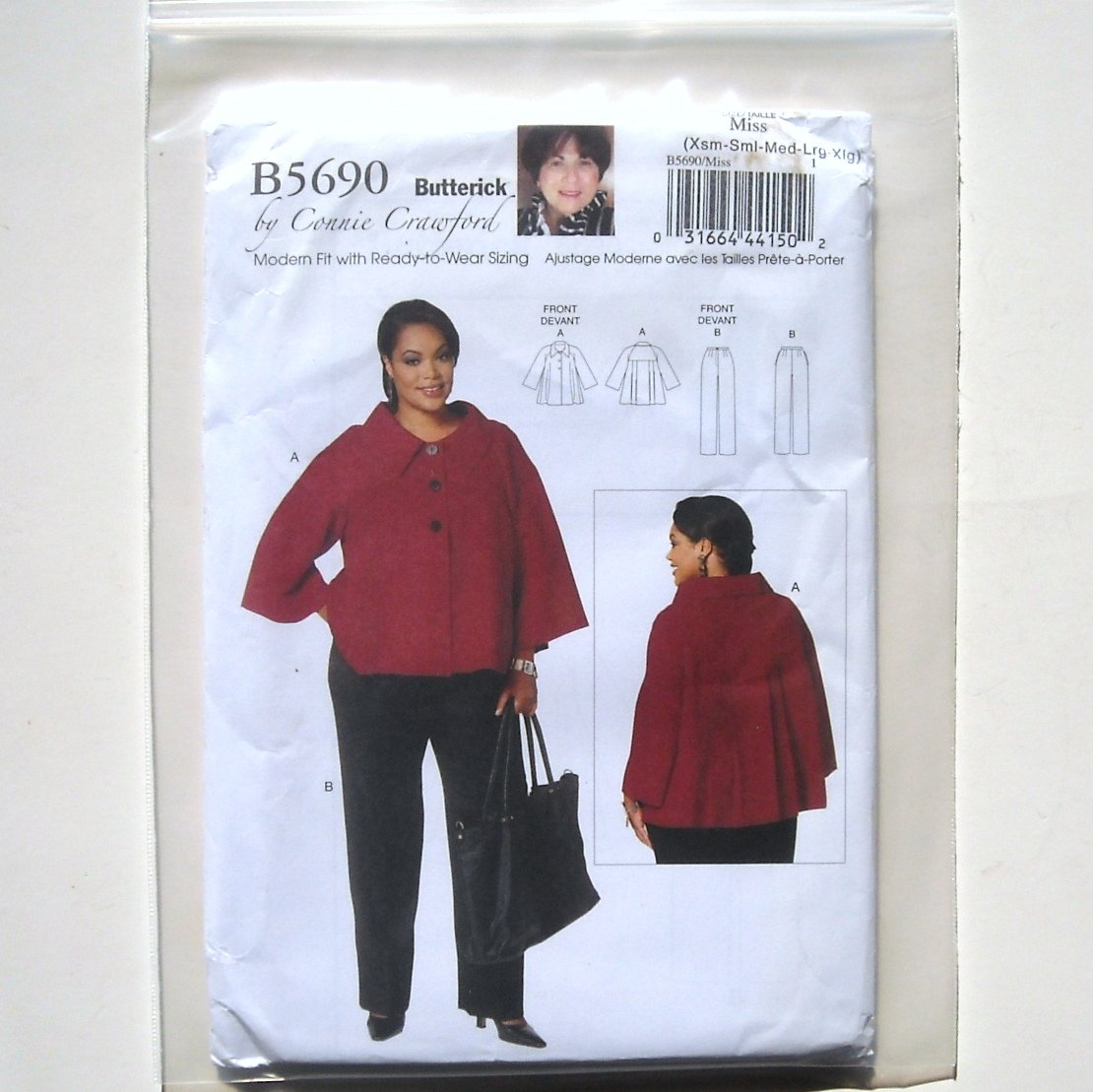 Butterick Pattern B5690 Connie Crawford Size XS XL Misses Jacket And