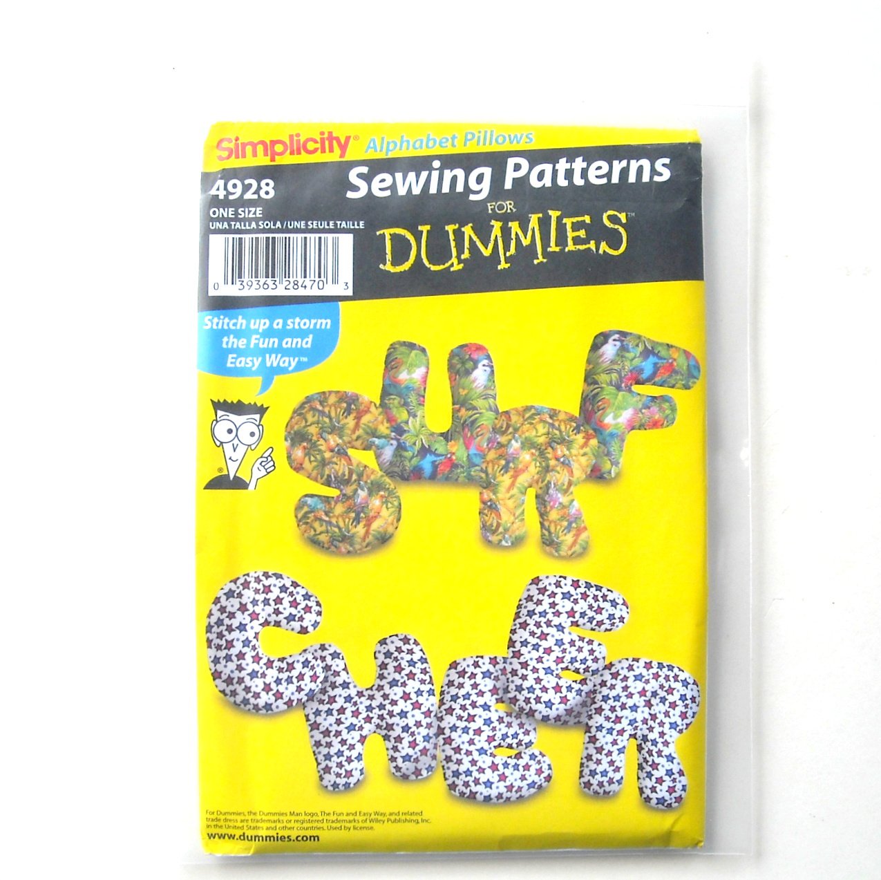 Letter Alphabet Pillows For Dummies Simplicity Sewing Pattern 4928