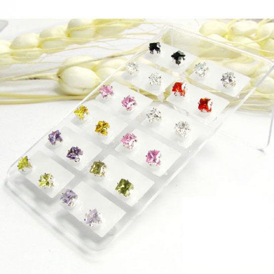 Wholesale lots 24 4mm Crystal Nickle Free Stud Earrings