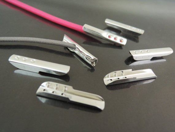 Finding - 20 pcs Silver Metal Fold Over Crimp 16.5mm x 2mm