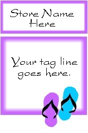 Ecrater logo set ~ coordinating logo & home page pic (#002 flipflops purple)