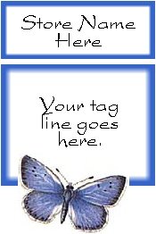 Ecrater logo set ~ coordinating logo & home page pic (#023 blue butterfly)