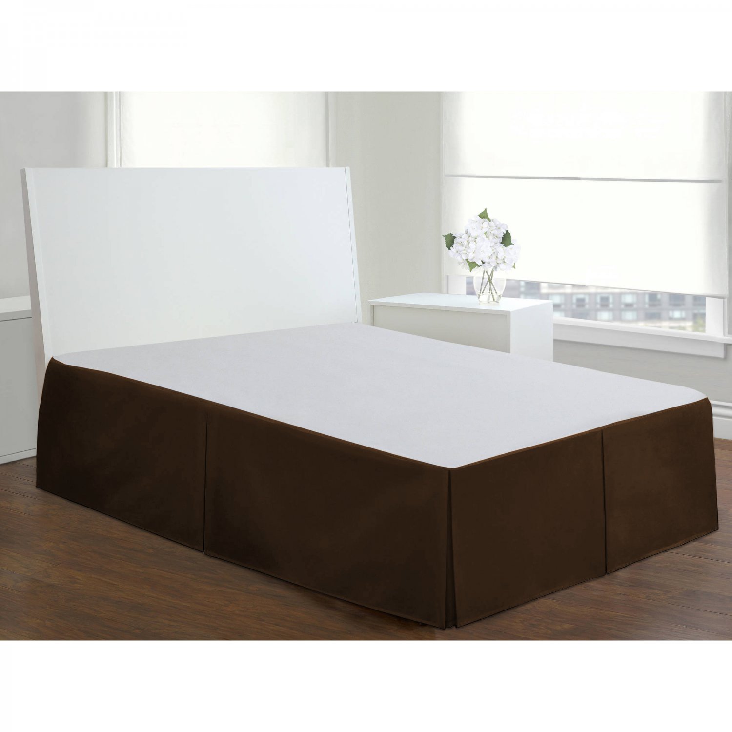 Velvet Bed Skirt Queen Size 24 Drop Box Pleated Sheen Bedskirt Velvet Bed Skirt Queen Size 24 Drop Box Pleated Sheen Bedskirt Valance Choco Brown