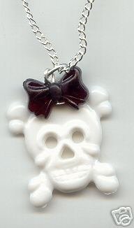 White Skull Bow Necklace £5.00/$10.00