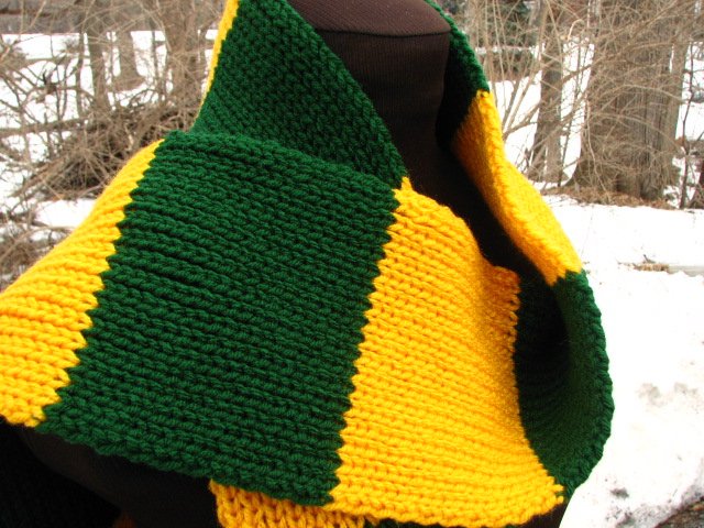 Long Custom Knit Striped Rugby Scarf 5" x 80" - You choose two colors