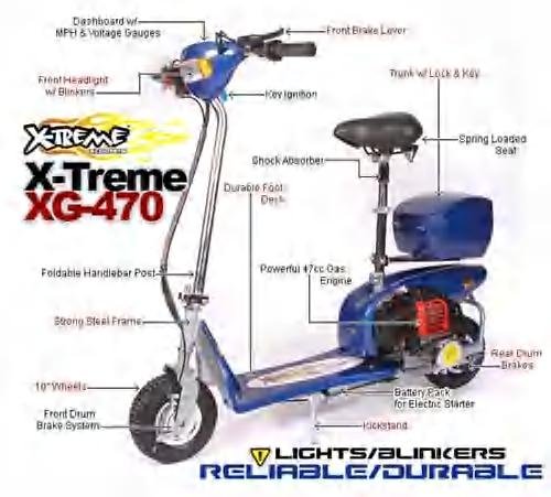 XG-470 X-Treme 49cc Gas Scooter Model