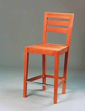 Bar Chair-Horizontal Slats Teak