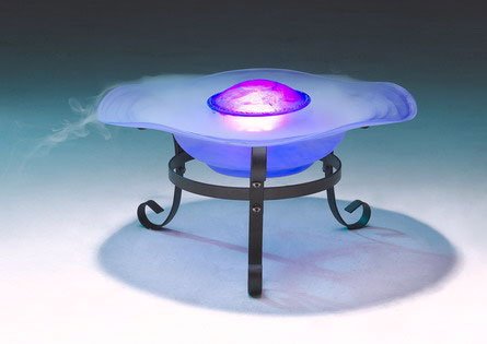 Blue Misting Fountain Table-Top With Metal Stand