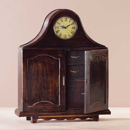 Mantel Wood Clock Cabinet