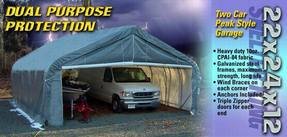 Peak Style Instant Garage 2 Car